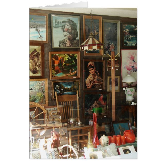 Visning för antique Store Window Hälsningskort (Framsidan)