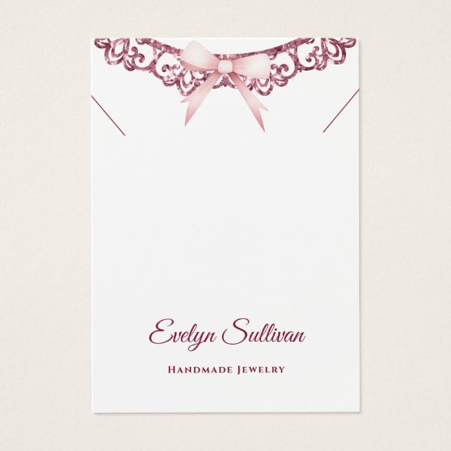 visning för armbandsur i rosa glitter ram visitkort (Framsidan)