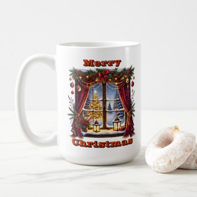 Visning för att ändra snöfönster kaffemugg (Med munk)