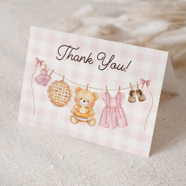 Visning för av Cutie Paj Fall Girl Baby Shower Tack Kort
