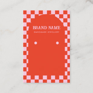 Visning för av Red Rosa Earrings i Retro Mid Cent Visitkort