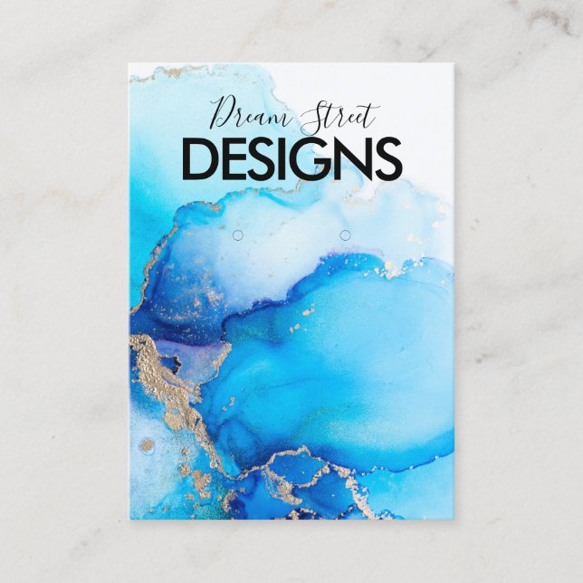 Visning för avläsning av blått vatten i guld visitkort (Framsida)