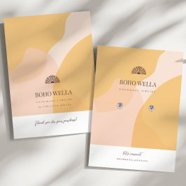 Visning för avläsning av Boho Gult & Rosa Abstrakt Visitkort