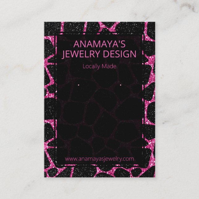 Visning för avläsning av fetstilt glam Rosa och sv Visitkort (Framsida)