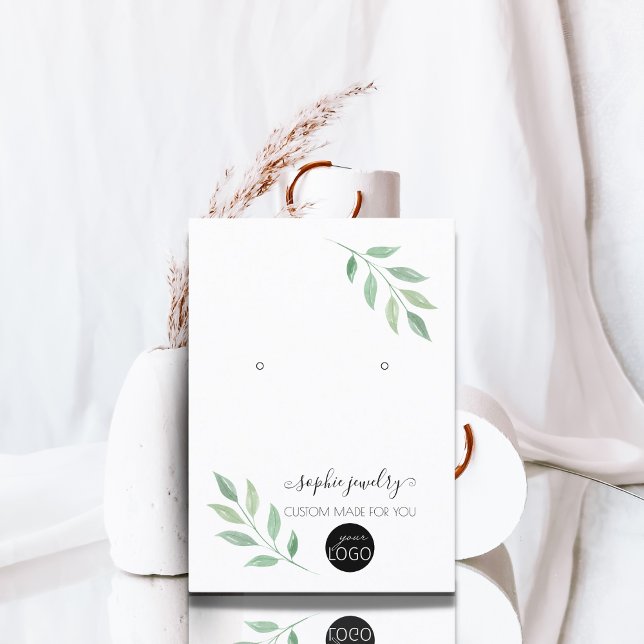 Visning för avläsning av Greenery Script Jewelry L Visitkort (Skapare uppladdad)