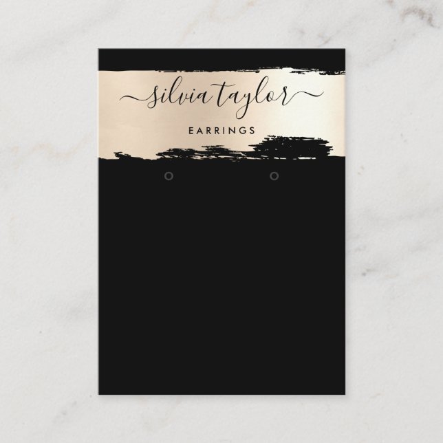 Visning för avläsning av kalligrafi guld glitter visitkort (Framsida)