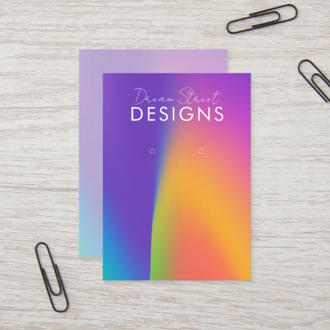 Visning för avläsning av lila Orange Visitkort (Fram/Back In Situ)