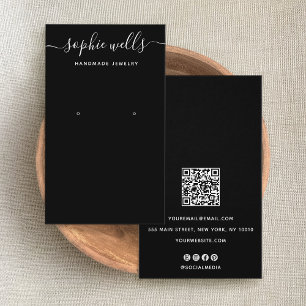 Visning för avläsning av QR-kod för elegant Script Visitkort