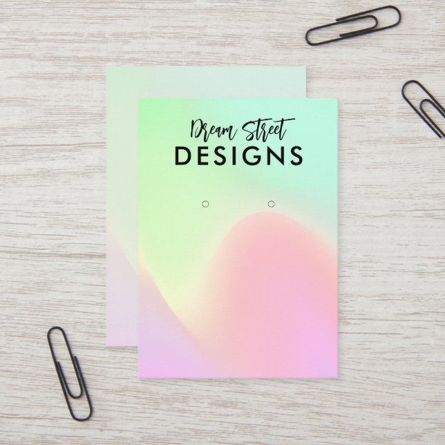 Visning för avläsning av rosa Grönt Visitkort (Fram/Back In Situ)