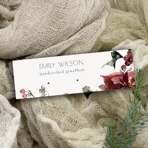 Visning för avläsning av varm vinter Festive Folia Mini Visitkort