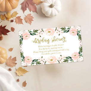 Visning för babyskor för Rosa Blommigt  Shower Tilläggskort