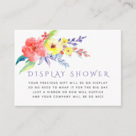 Visning för babyskor med färgstark Blommigt Tilläggskort