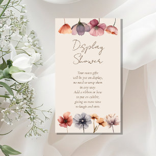 Visning för Bebisdusch för Blommigt av vattenfärg Tilläggskort