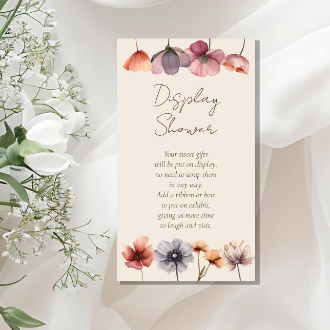 Visning för Bebisdusch för Blommigt av vattenfärg Tilläggskort (Skapare uppladdad)