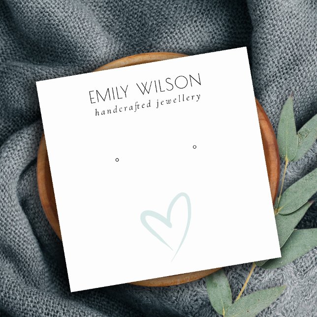 Visning för Blå hjärtslitning i Elegant  Fyrkantigt Visitkort (Skapare uppladdad)
