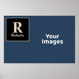 Visning för Blå/Vanilla-familjen, initial/Namn-fot Poster