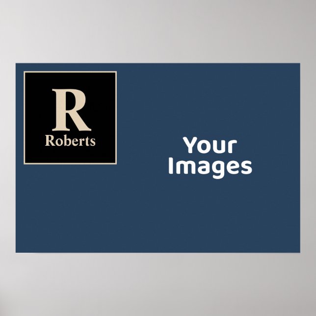 Visning för Blå/Vanilla-familjen, initial/Namn-fot Poster (Framsidan)