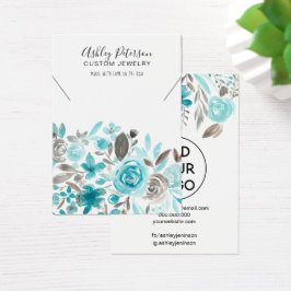 visning för blommigt av vattenfärgat smyckeshalsba visitkort
