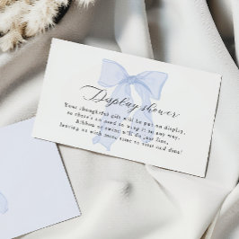 Visning för Blue Bow Baby Shower Tilläggskort