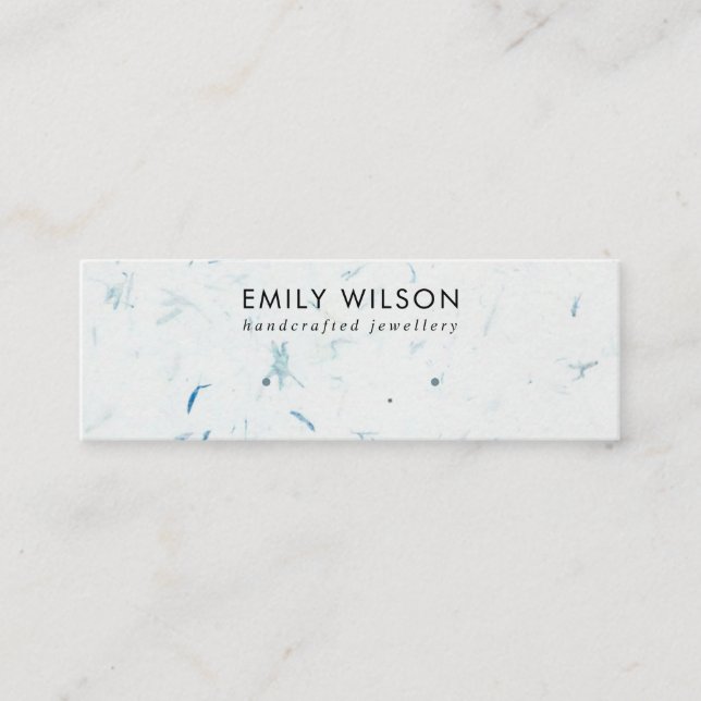 Visning FÖR BLUE PETAL HANDMADE PAPPER STUD EARRIN Mini Visitkort (Framsida)