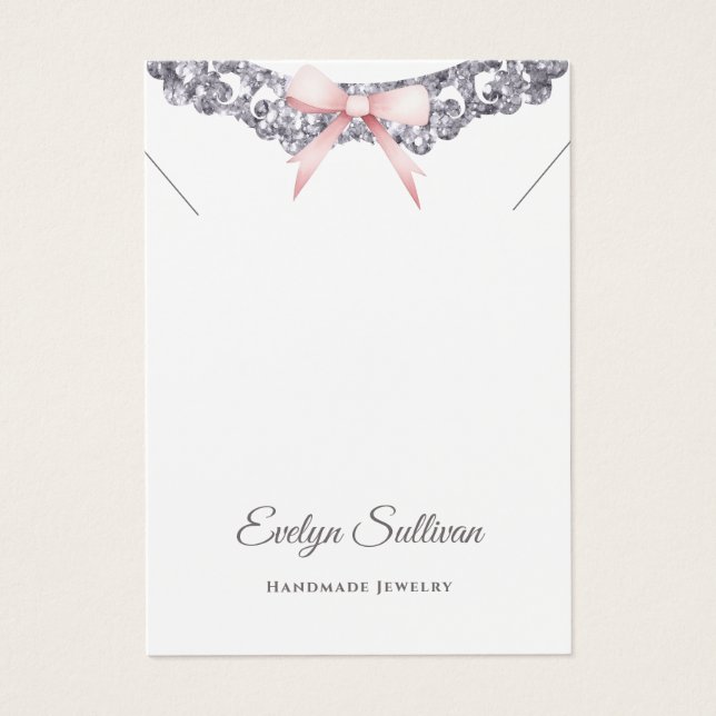 visning för bockhalsband i silver ram visitkort (Framsidan)