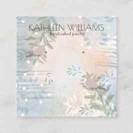 Visning för botanisk avläsning av modern blommigt fyrkantigt visitkort