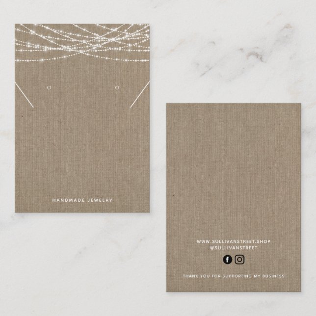 Visning för Burlap Ljus Necklace Earrings (Fram/baksida)