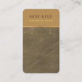 visning för chic av brunt läder i guld elegant visitkort