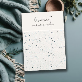 Visning för chic Specklad Blue White Earring Neckl Visitkort
