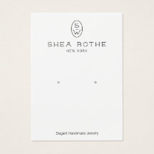 Visning för coola Modern White Monogram Earring Ca