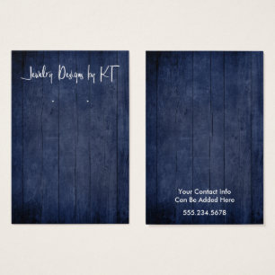 Visning för din Logotyp Navy Rustic Wood Earring H Visitkort