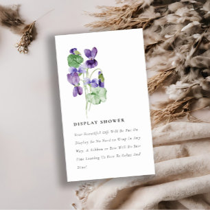 Visning för elegant Violet Blommigt Shower Baby Sh Tilläggskort