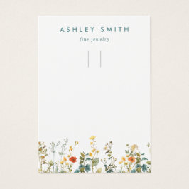 Visning för elegant Wildblomma Fält-nyckelkedja Visitkort