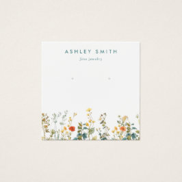 Visning för elegant Wildblomme Fält-avläsning Fyrkantigt Visitkort