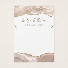 Visning för elfenbenshalsband i guld visitkort