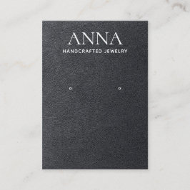 Visning för enkel Elegant, svart läderavläsning Visitkort