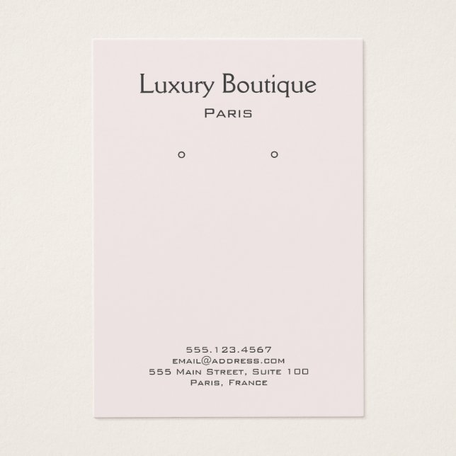 Visning för enkel minimal ljus rosa juveleraravläs visitkort (Framsidan)