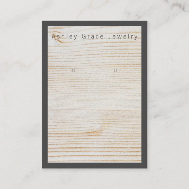 Visning för enkel Mörk Brun träavbildning Visitkort (Framsida)