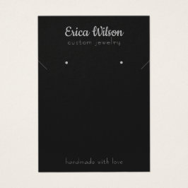 Visning för enkel Svart i Silver Necklace Earring Visitkort