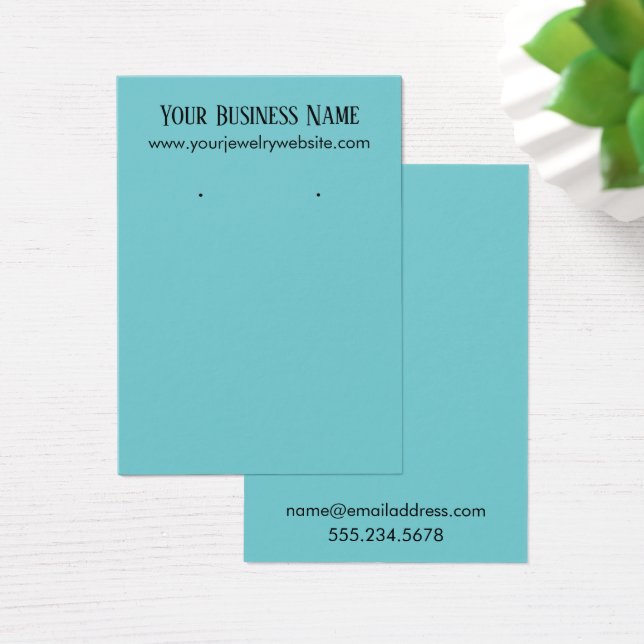 Visning för enkel turkos- och arringinnehavare visitkort (Skivbord)