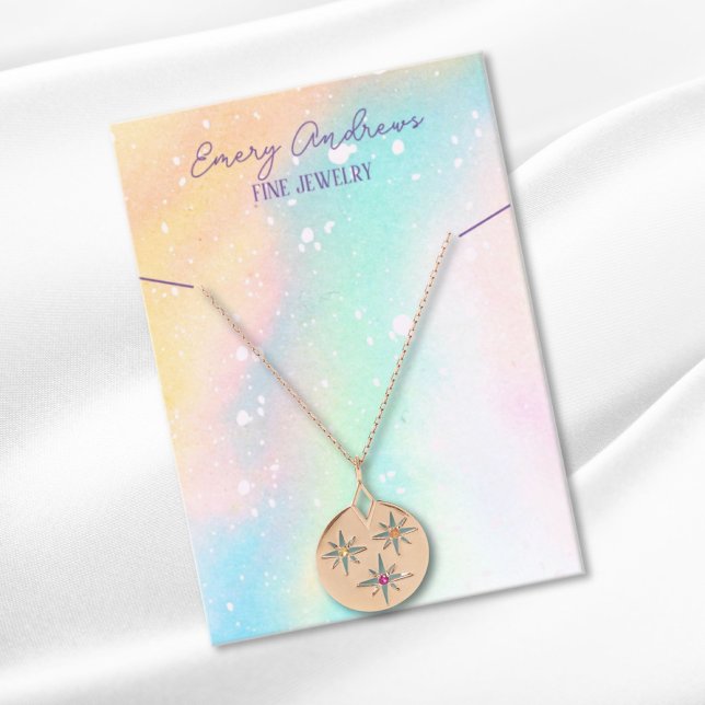Visning för enkel vattenfärg för juvelry Necklace  Visitkort (Skapare uppladdad)