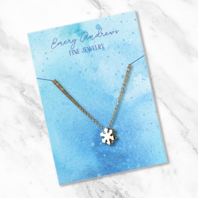 Visning för enkel vattenfärg för juvelry Necklace  Visitkort (Skapare uppladdad)