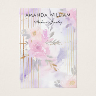 visning för enkel vattenfärgsserver blommigt visitkort