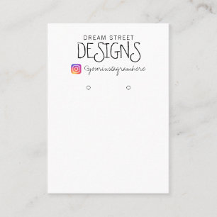 Visning för enkel Vintage Instagram Earring Visitkort