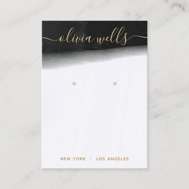 Visning för färgläsning av svart, vitt vattenfärgs visitkort (Framsida)