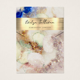 visning för faux faux-folie i glitter visitkort