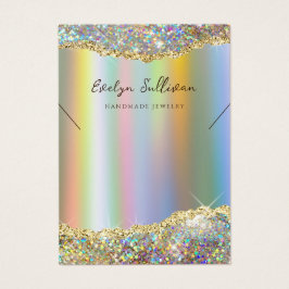 Visning för faux iridescent glitter-folie för hals visitkort