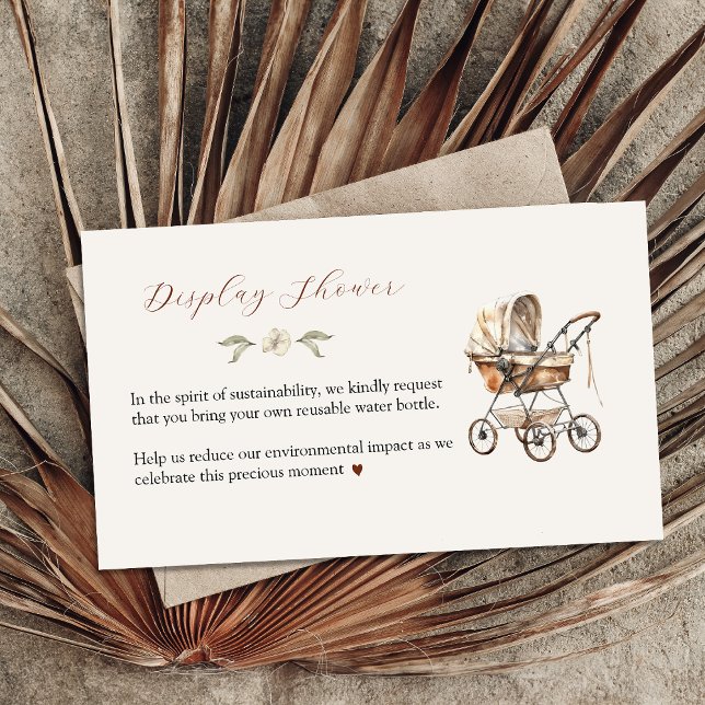 Visning för  för Rustic Baby-transport Tilläggskort (Rustic Baby Carriage Display Shower Enclosure Card)