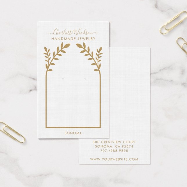 Visning för Geometric Guld Arch Earring  Card Visitkort (Kontor)