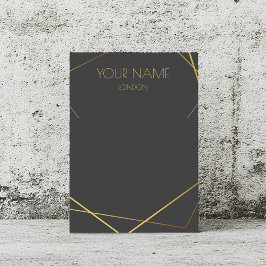 visning för geometrisk halsband i guld visitkort